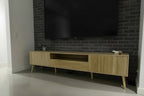 Modern TV Entertainment Unit - 200cm - Natural Oak