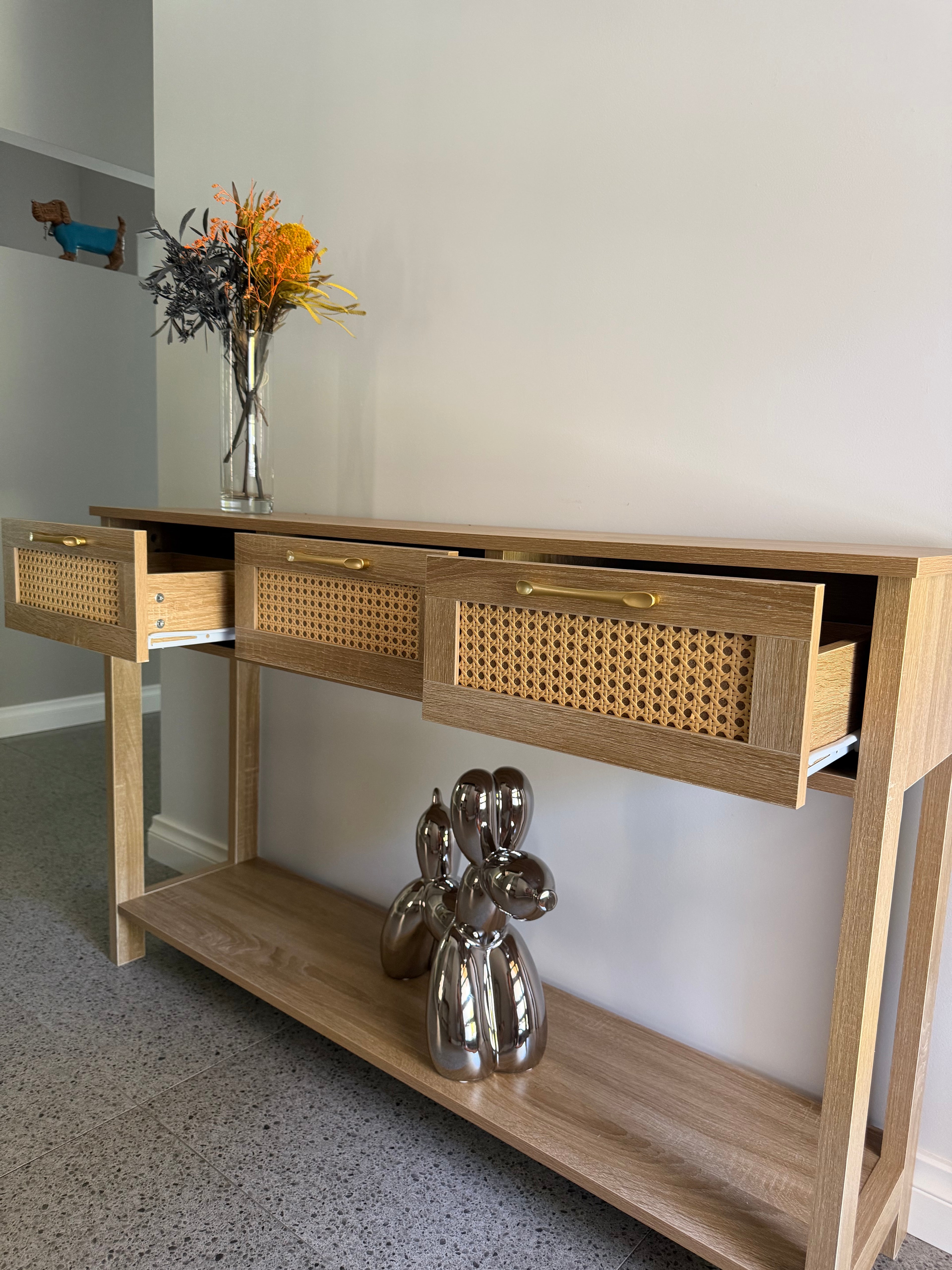 Rattan Drawer Console Table – 120cm