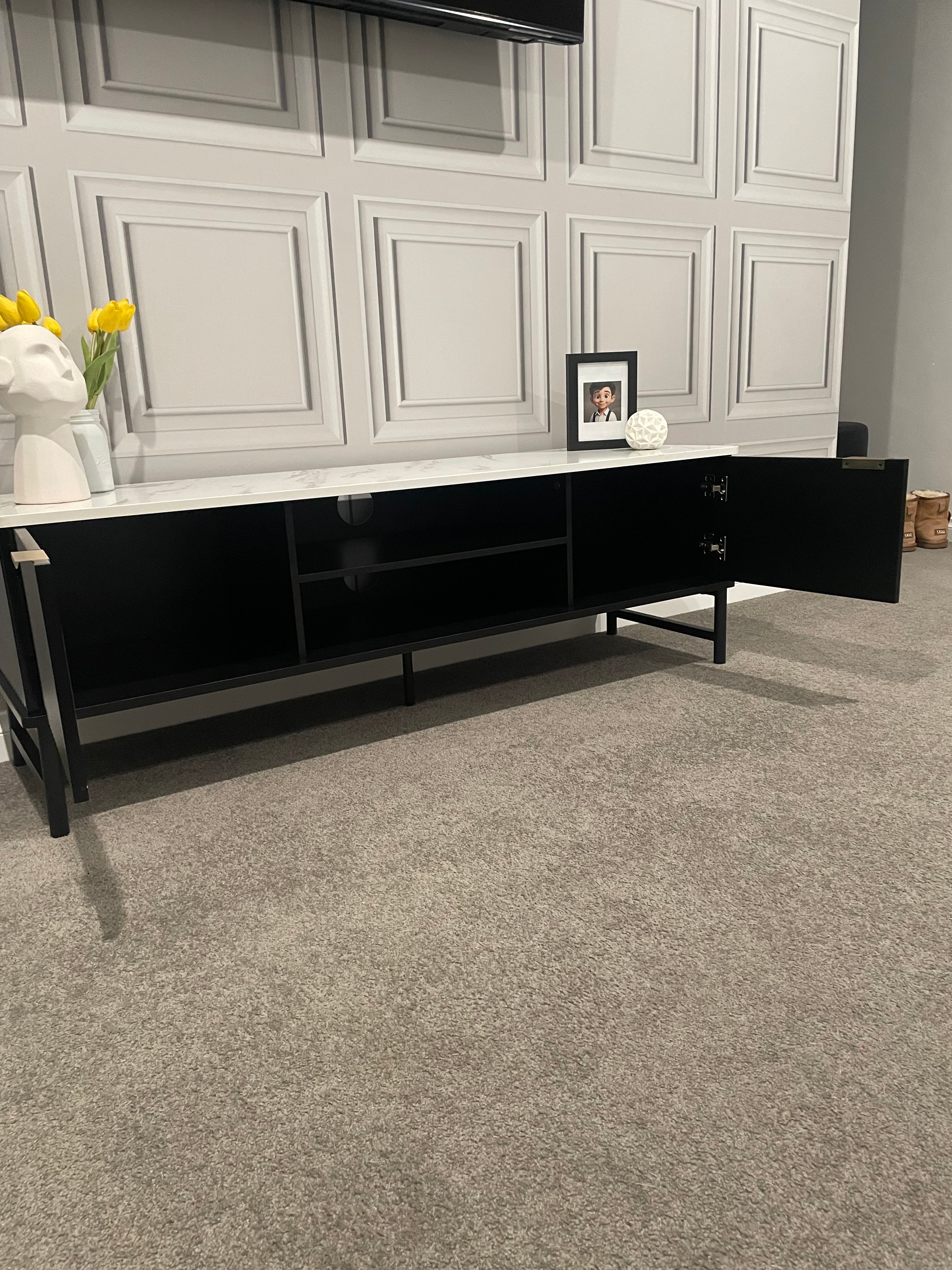 Modern TV Entertainment Unit - 140cm - Black & White