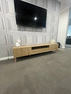 Modern TV Entertainment Unit - 200cm - Natural Oak