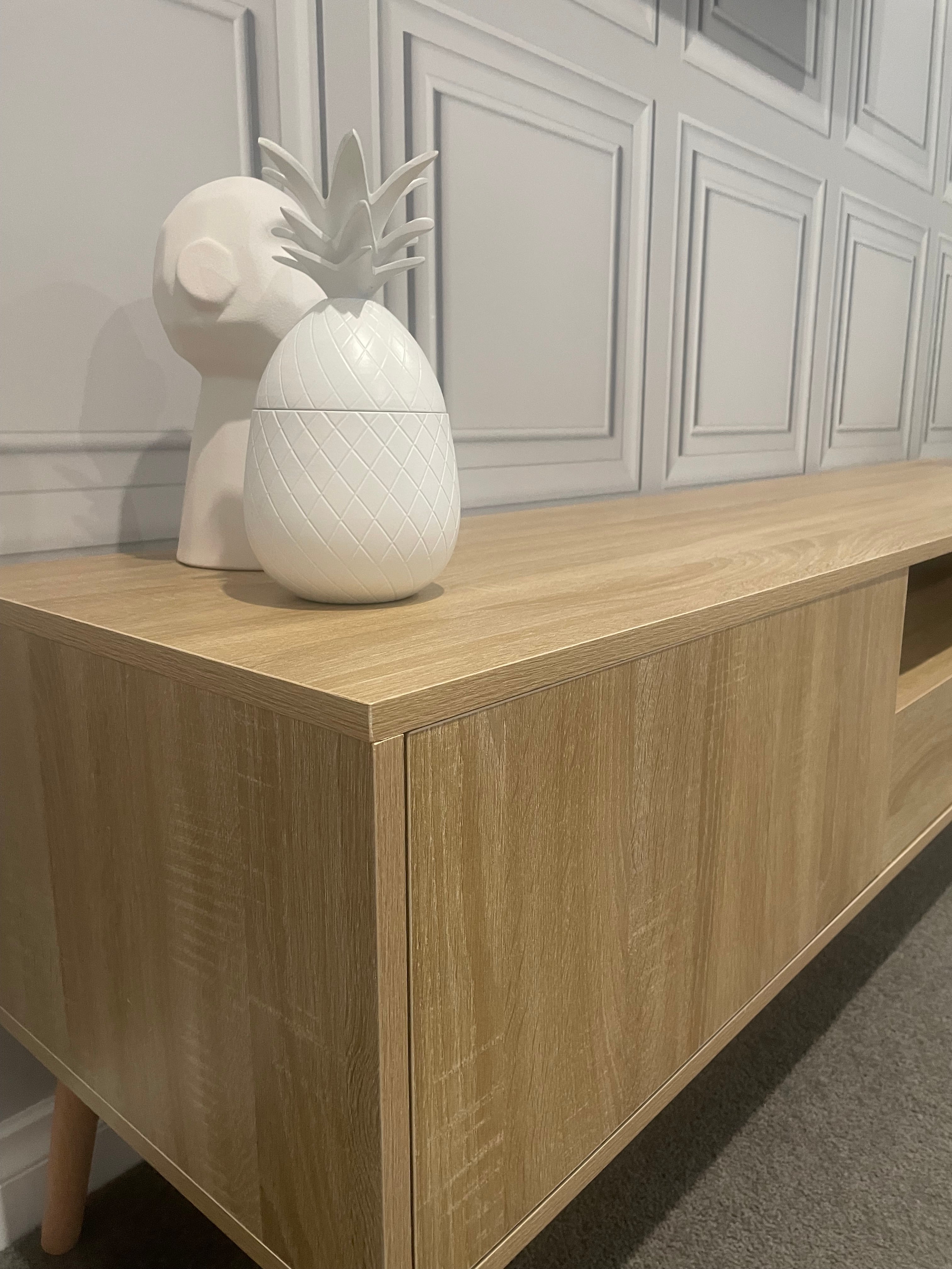 Modern TV Entertainment Unit - 200cm - Natural Oak