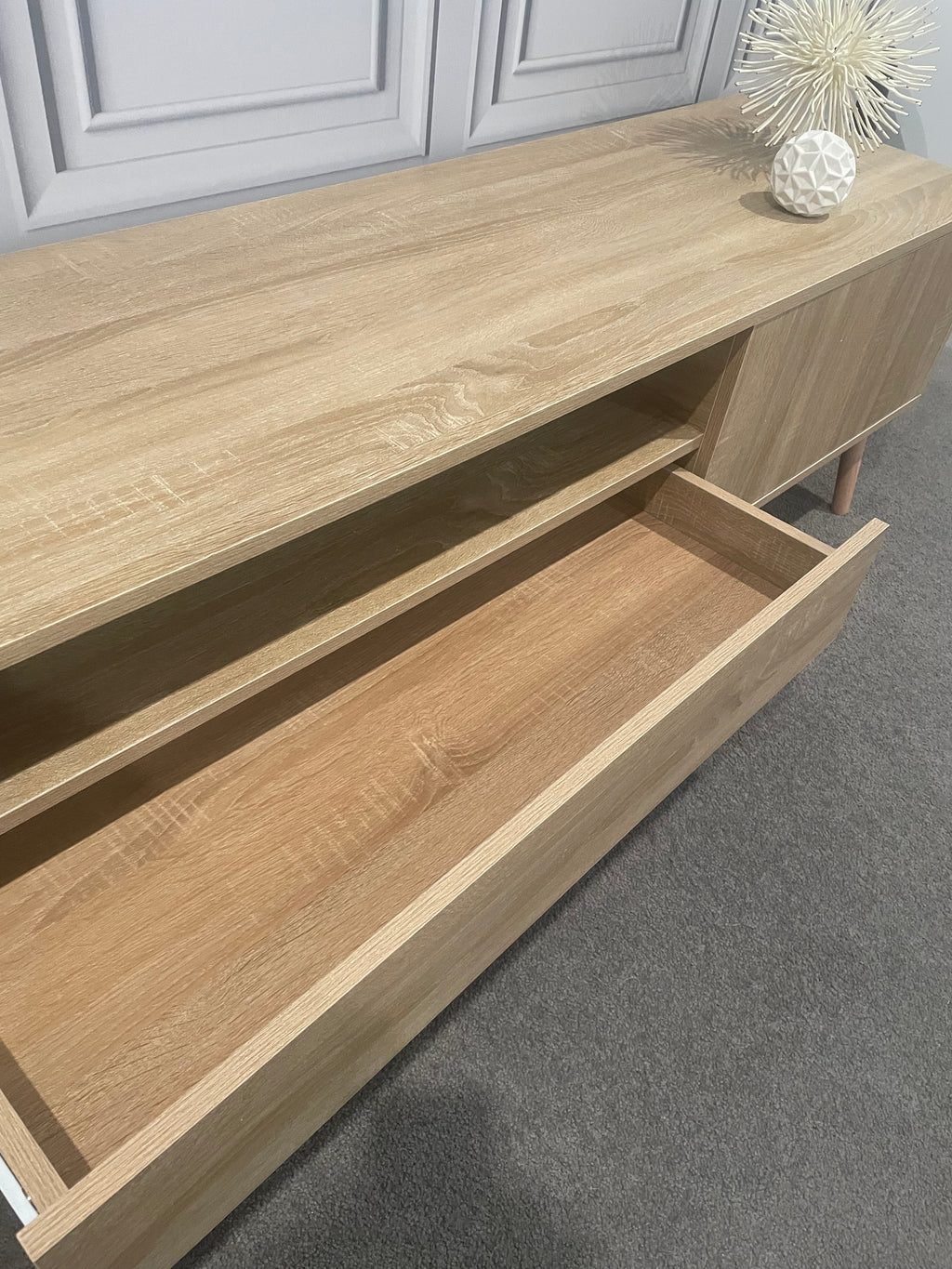 Modern TV Entertainment Unit - 200cm - Natural Oak