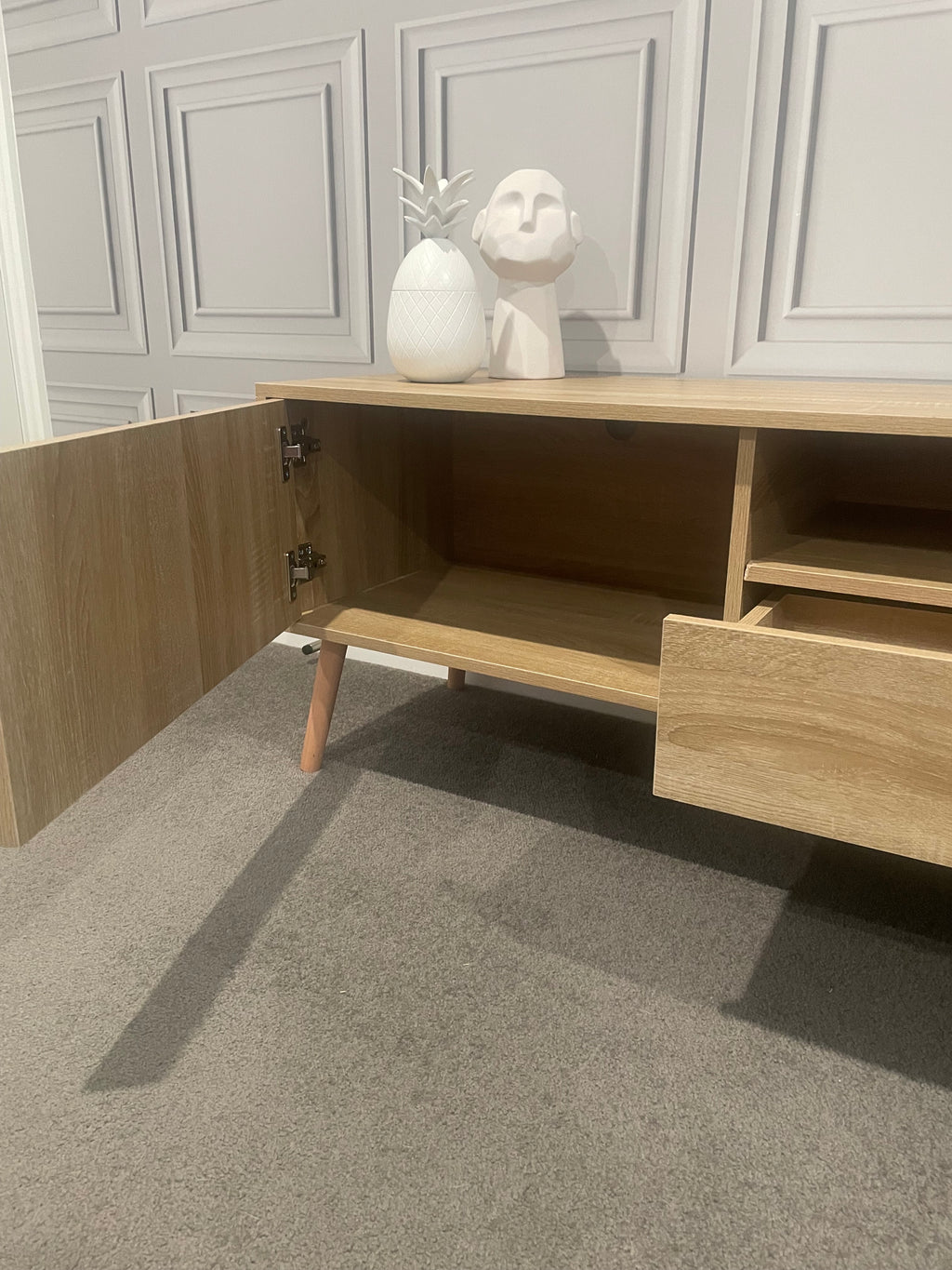Modern TV Entertainment Unit - 200cm - Natural Oak
