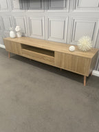 Modern TV Entertainment Unit - 200cm - Natural Oak
