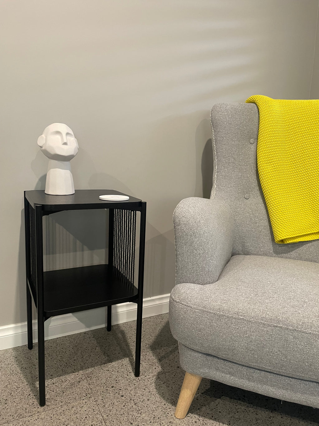 Black Table with Twisted Rope Detail