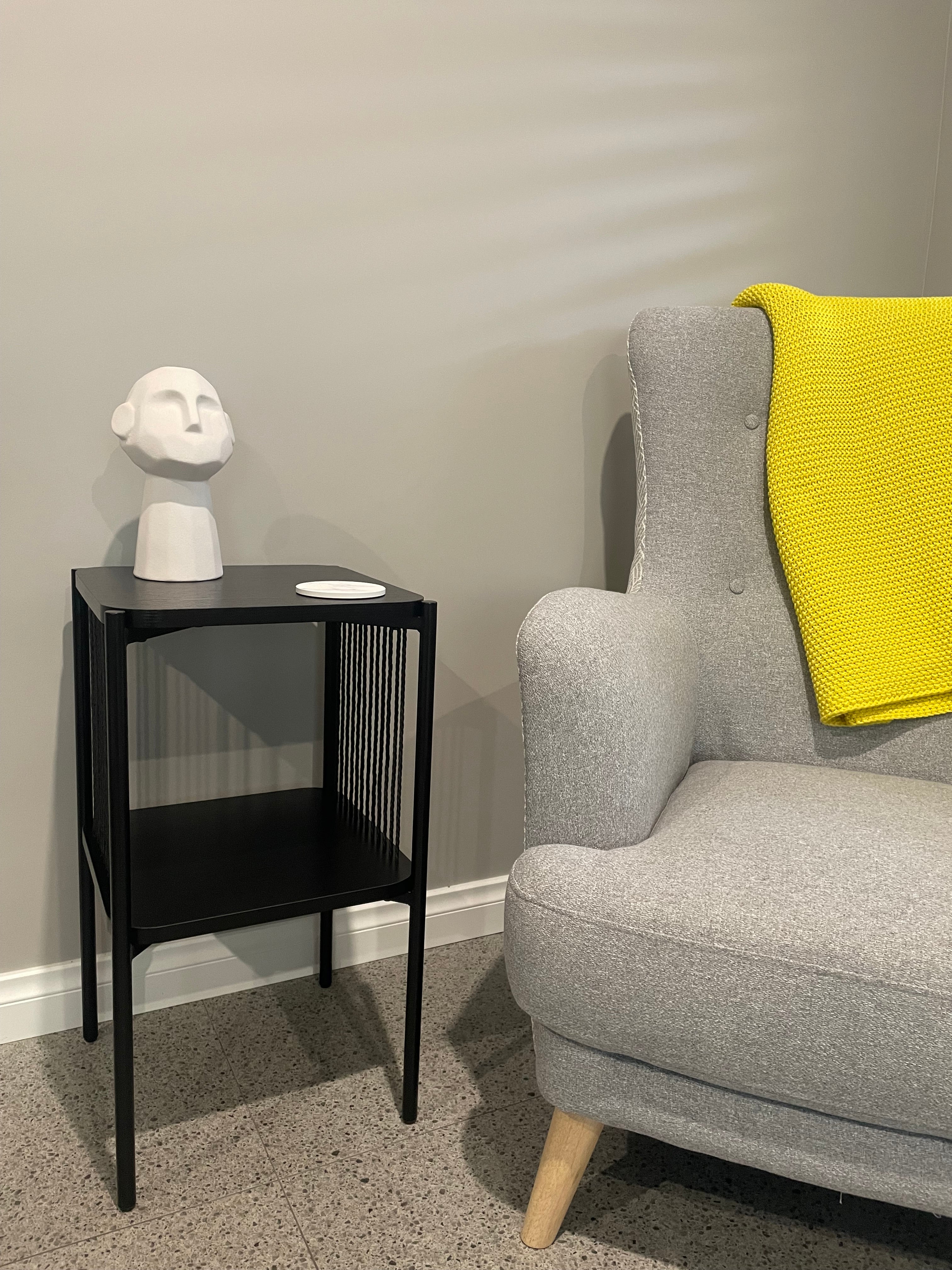 Black Table with Twisted Rope Detail