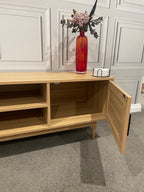 Coastal TV Entertainment Unit - 180cm - Oak & Rattan