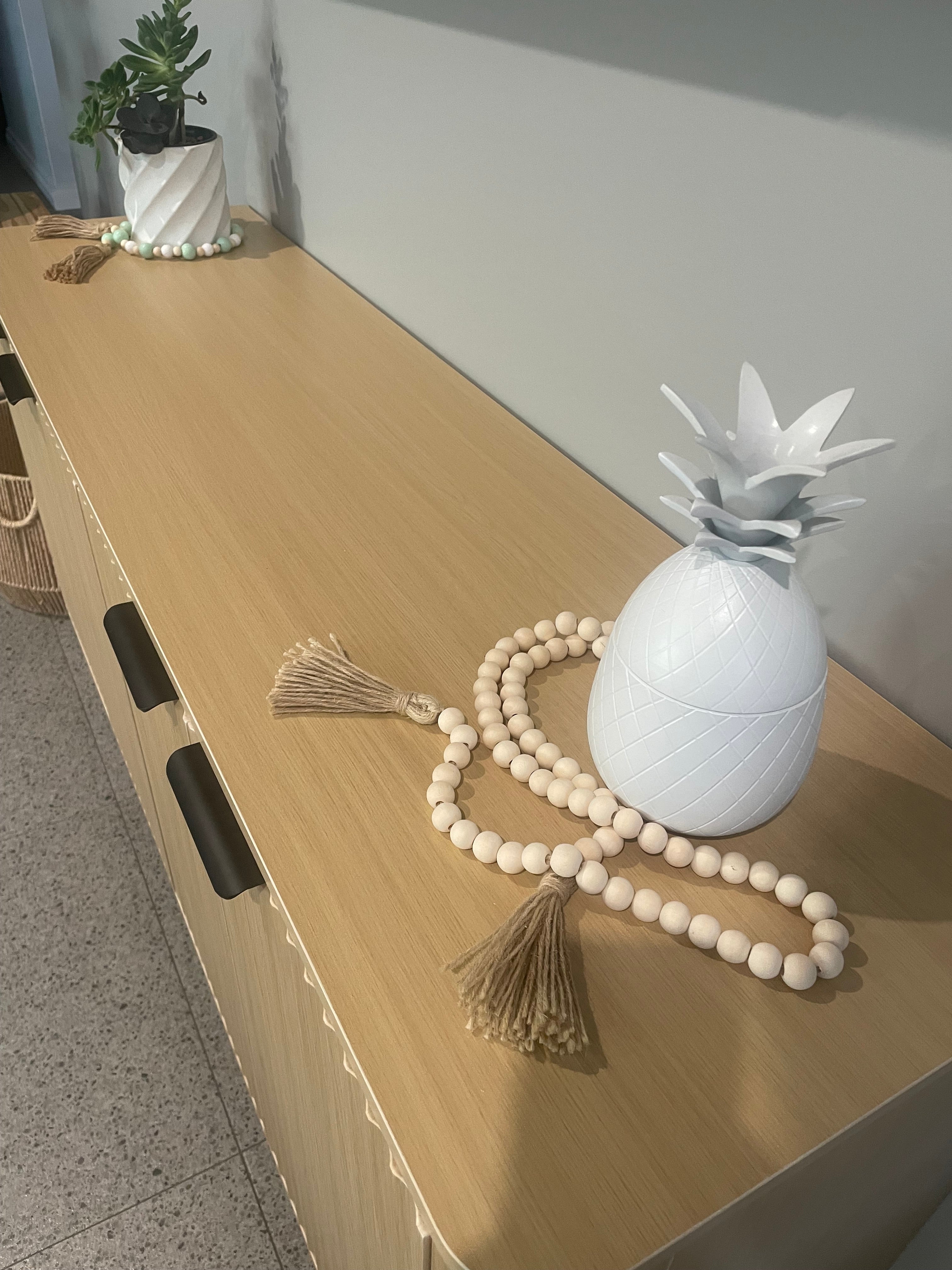 Natural Buffet Sideboard with Fluted Door Design