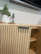 Natural Buffet Sideboard with Fluted Door Design