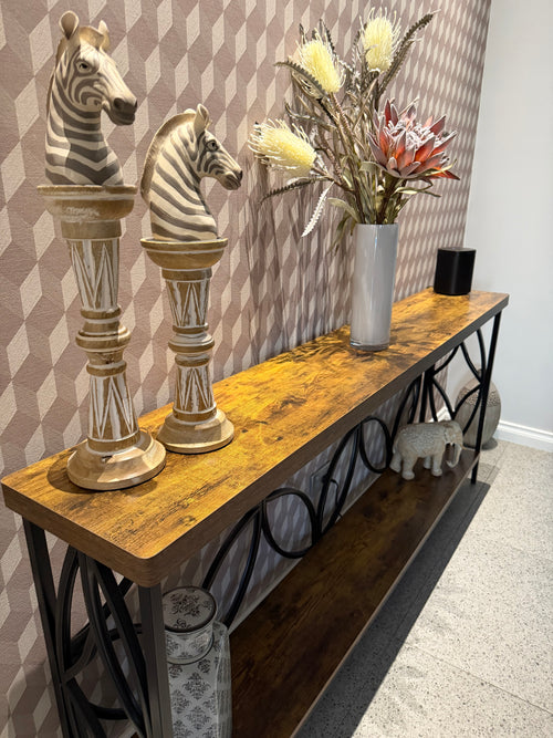Industrial Wood-Grain Console Table – 180cm