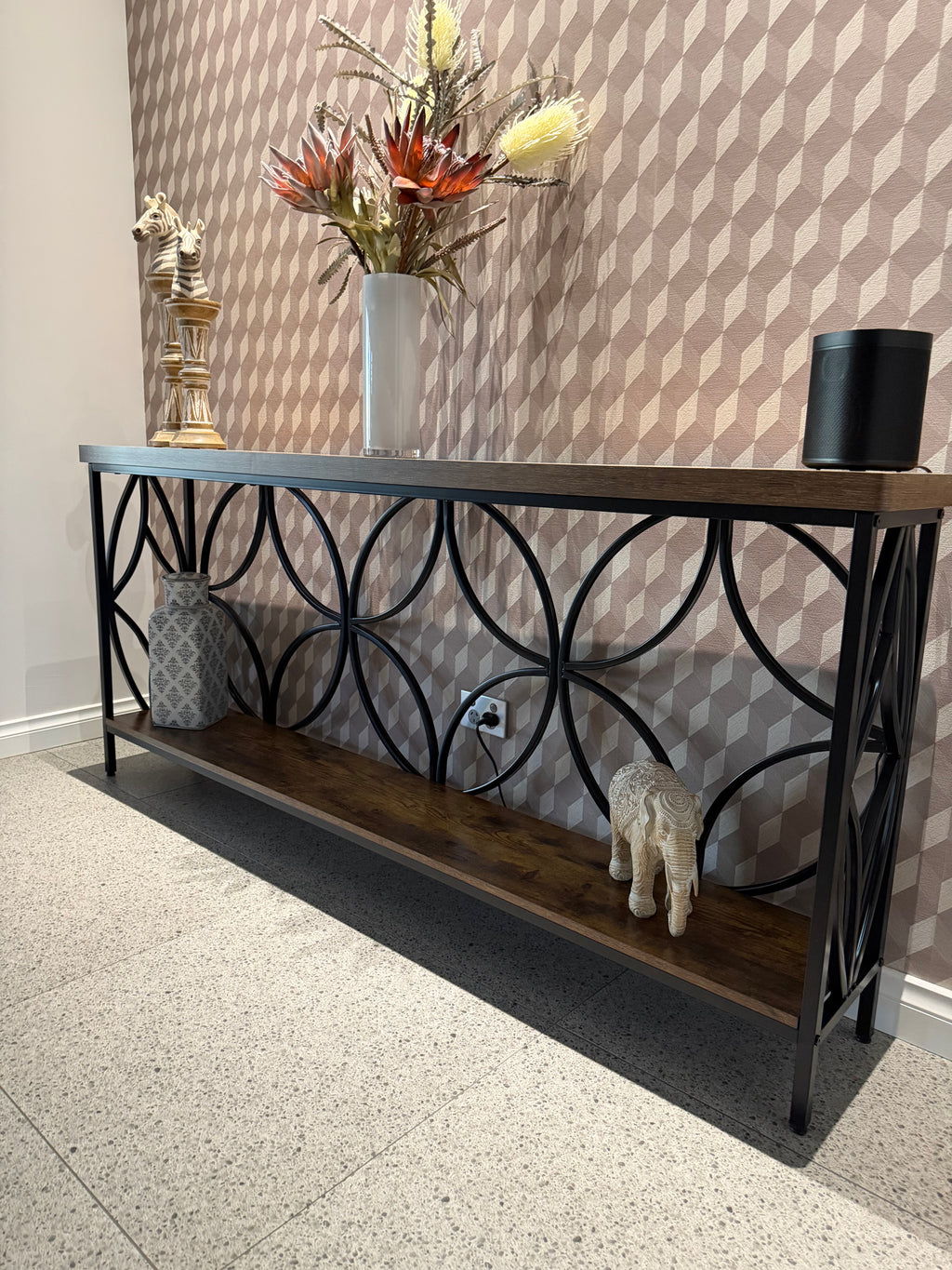 Industrial Wood-Grain Console Table – 180cm