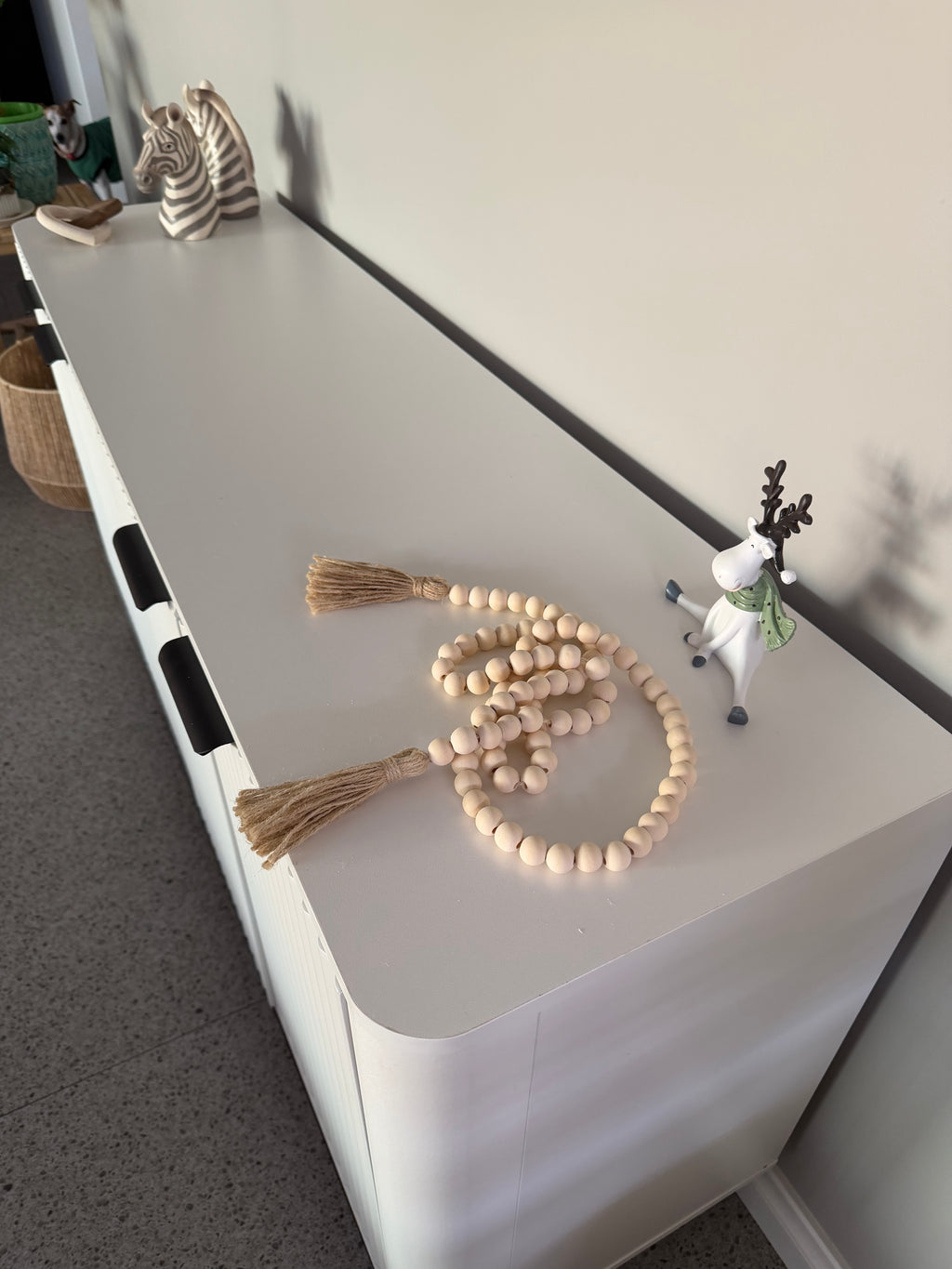 Modern White Buffet Sideboard with Fluted Door Design