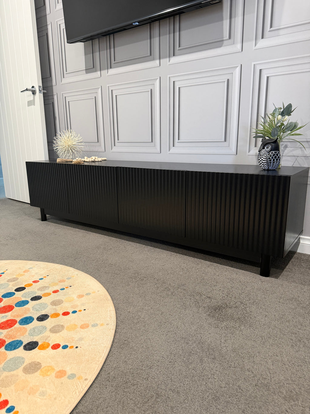 TV Entertainment Unit - 4 Door - 180cm - Black