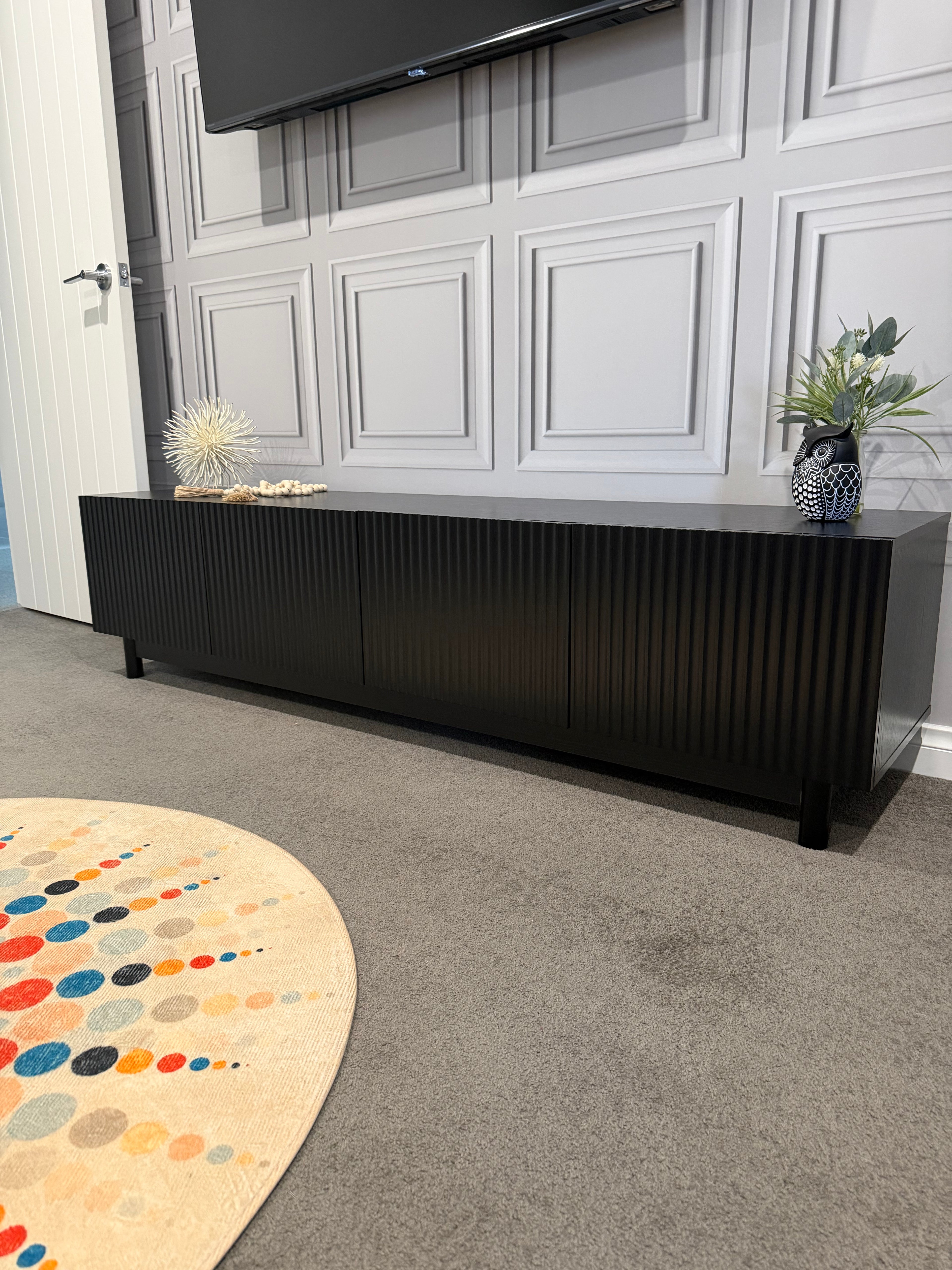 TV Entertainment Unit - 4 Door - 180cm - Black