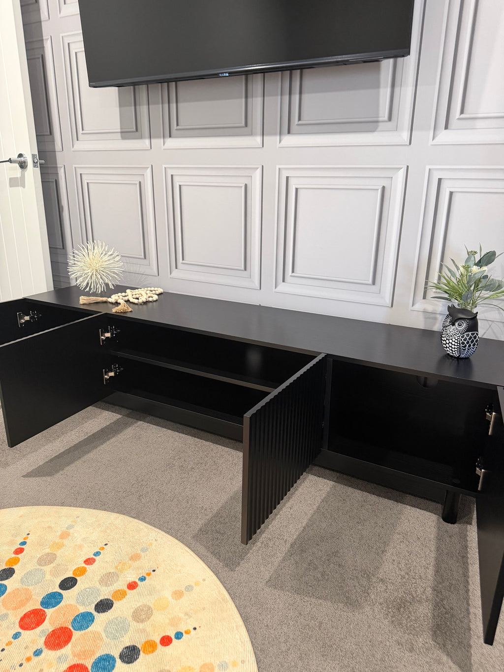 TV Entertainment Unit - 4 Door - 180cm - Black