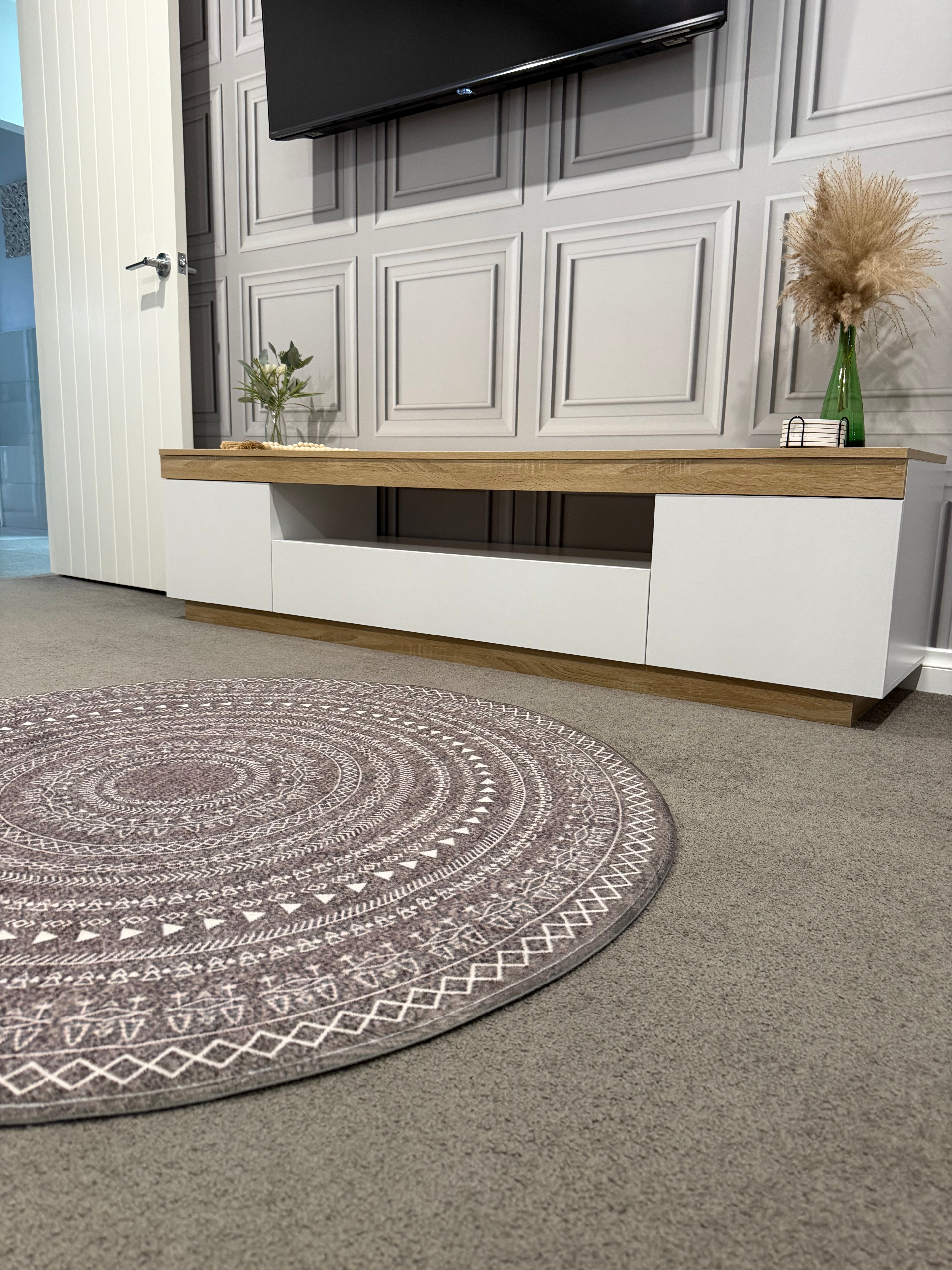 TV Entertainment Unit - 180cm - White & Oak