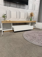 TV Entertainment Unit - 180cm - White & Oak