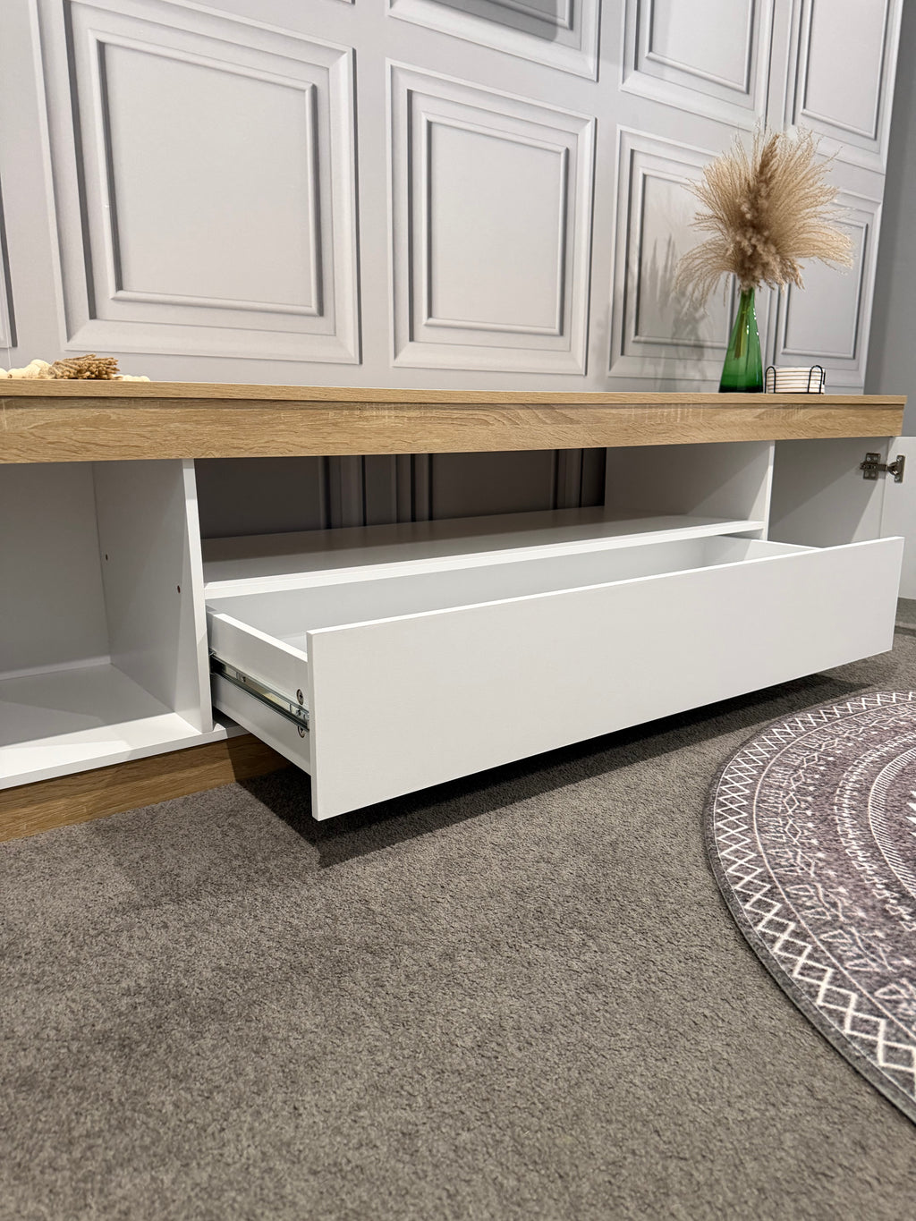 TV Entertainment Unit - 180cm - White & Oak