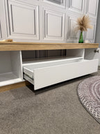 TV Entertainment Unit - 180cm - White & Oak