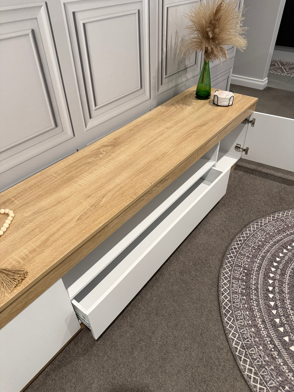 TV Entertainment Unit - 180cm - White & Oak