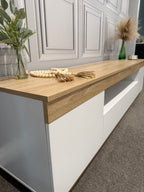 TV Entertainment Unit - 180cm - White & Oak