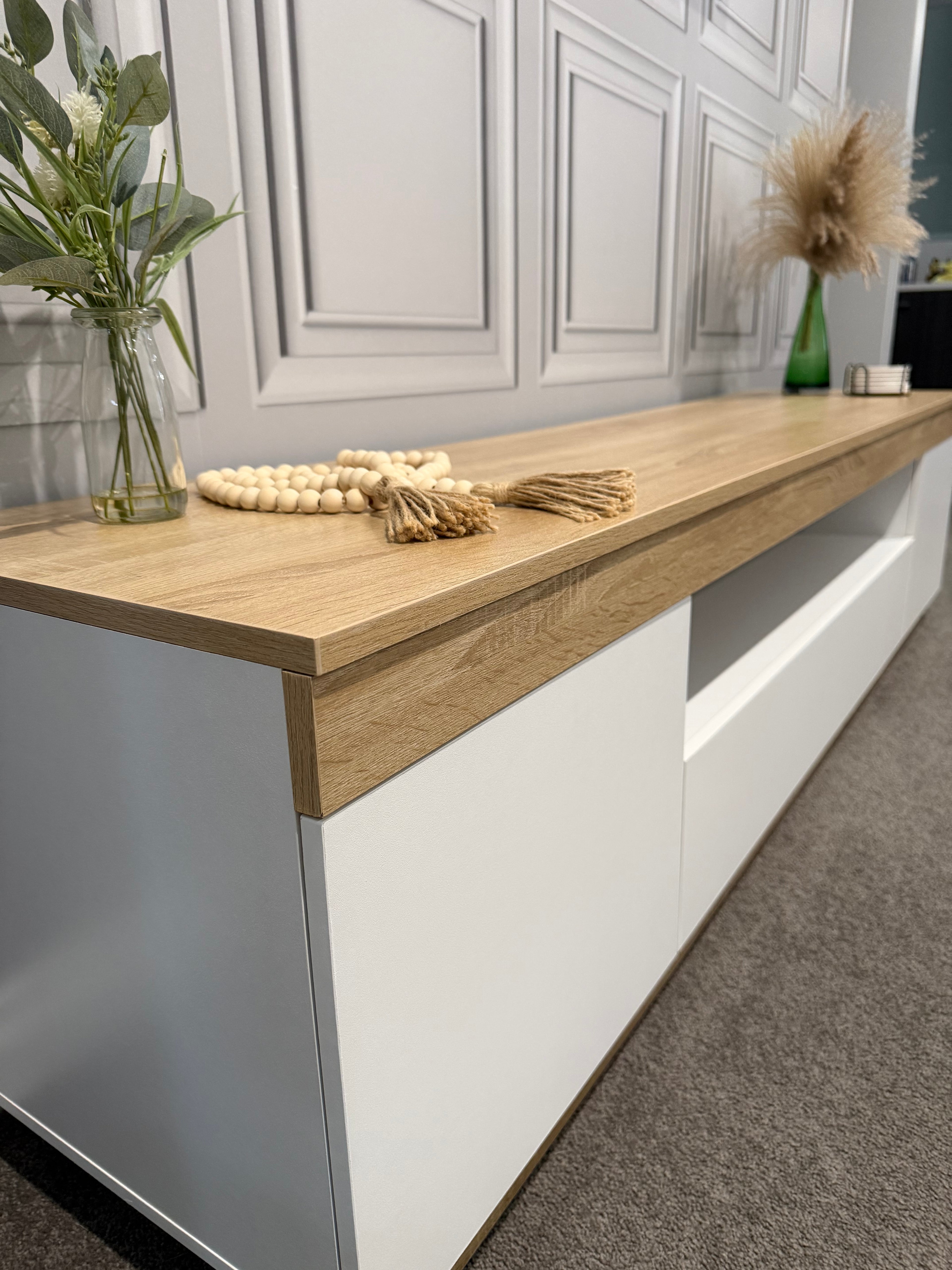 TV Entertainment Unit - 180cm - White & Oak