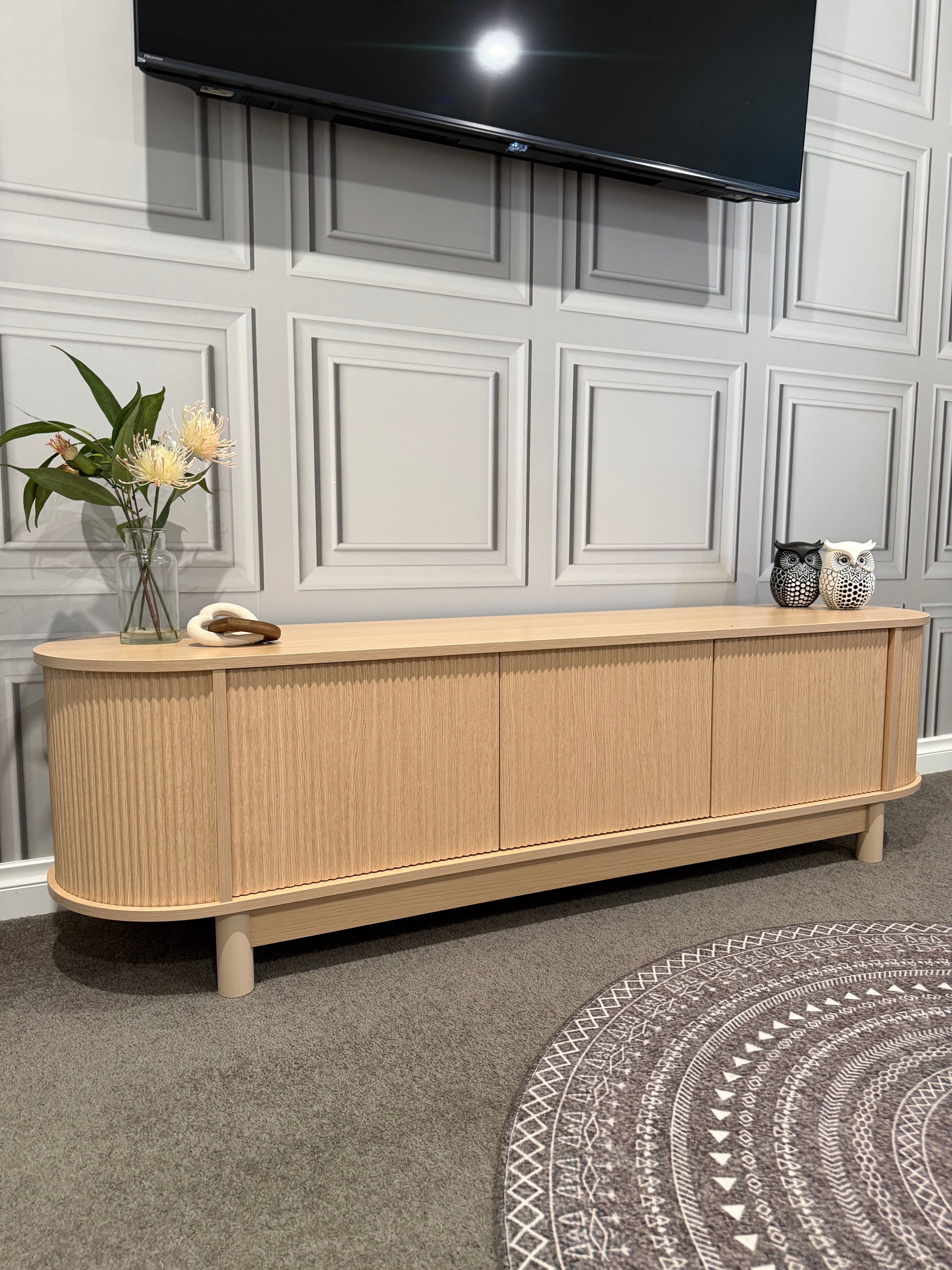 Oak Fluted TV Entertainment Unit