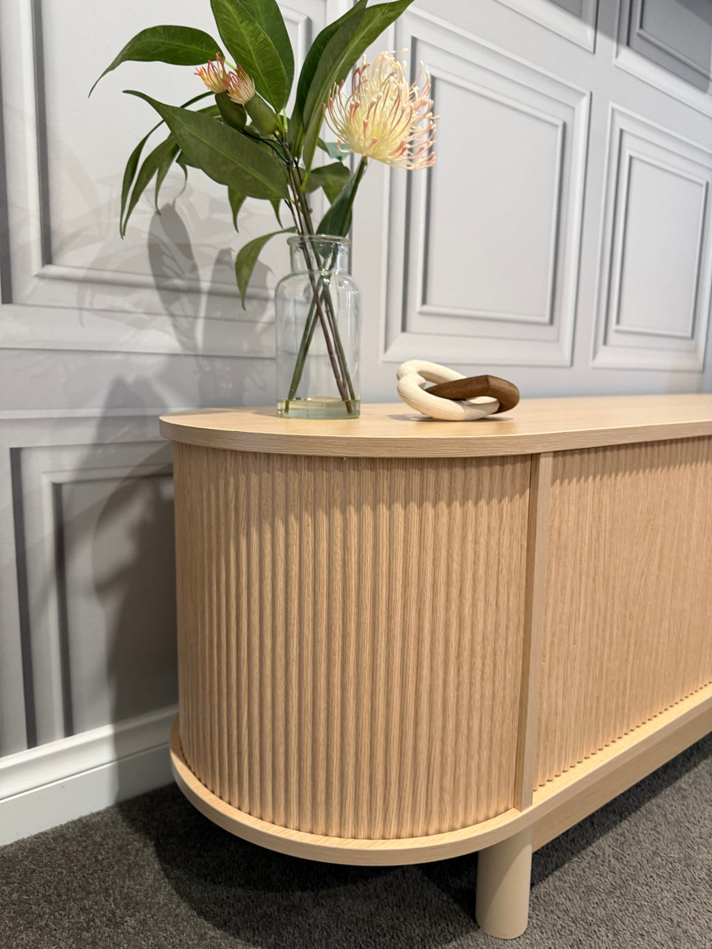 Oak Fluted TV Entertainment Unit