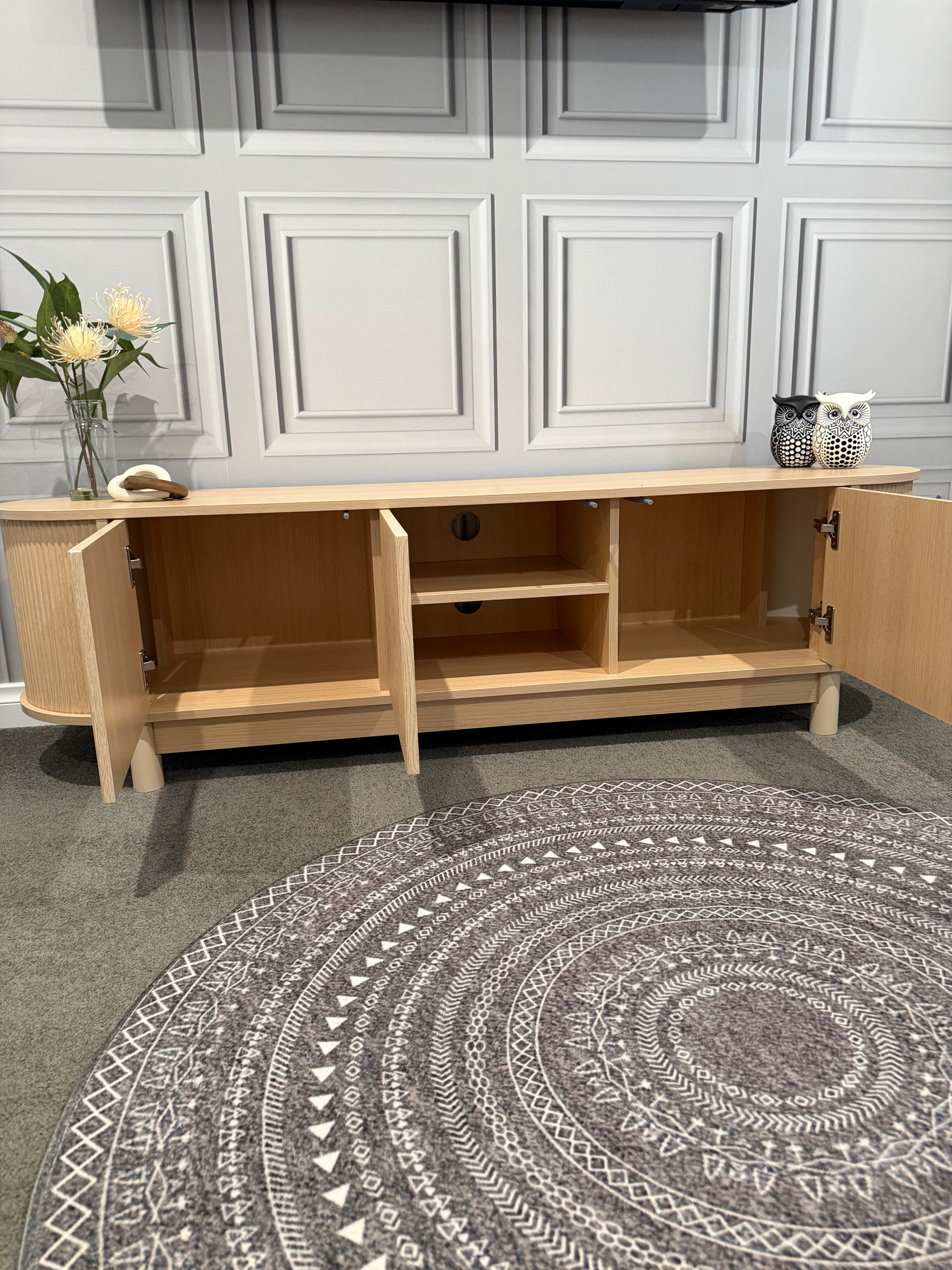 Oak Fluted TV Entertainment Unit