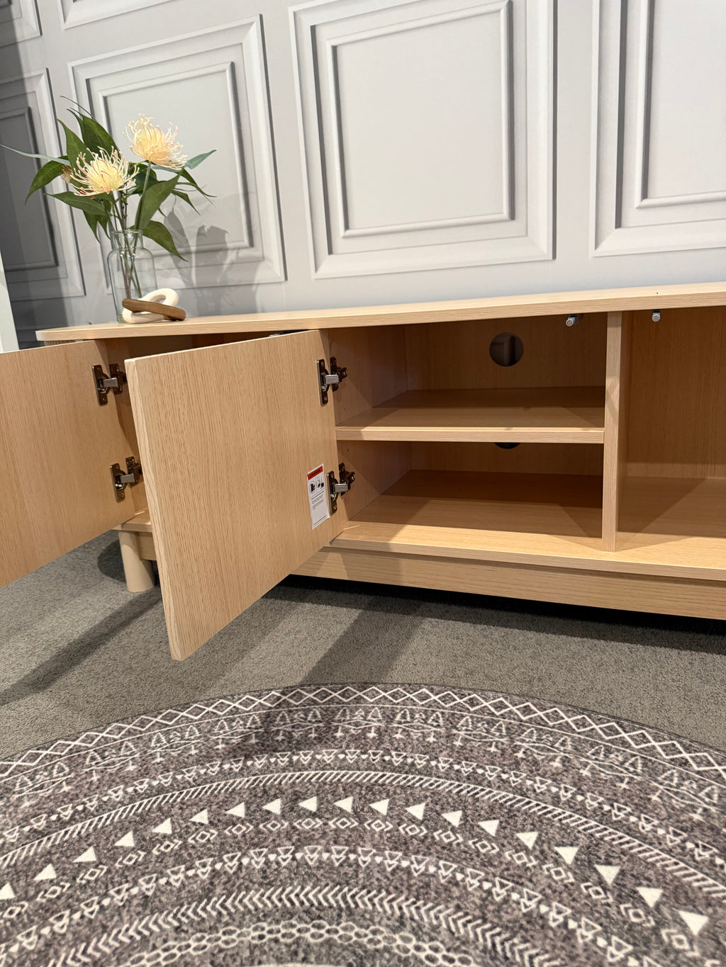 Oak Fluted TV Entertainment Unit
