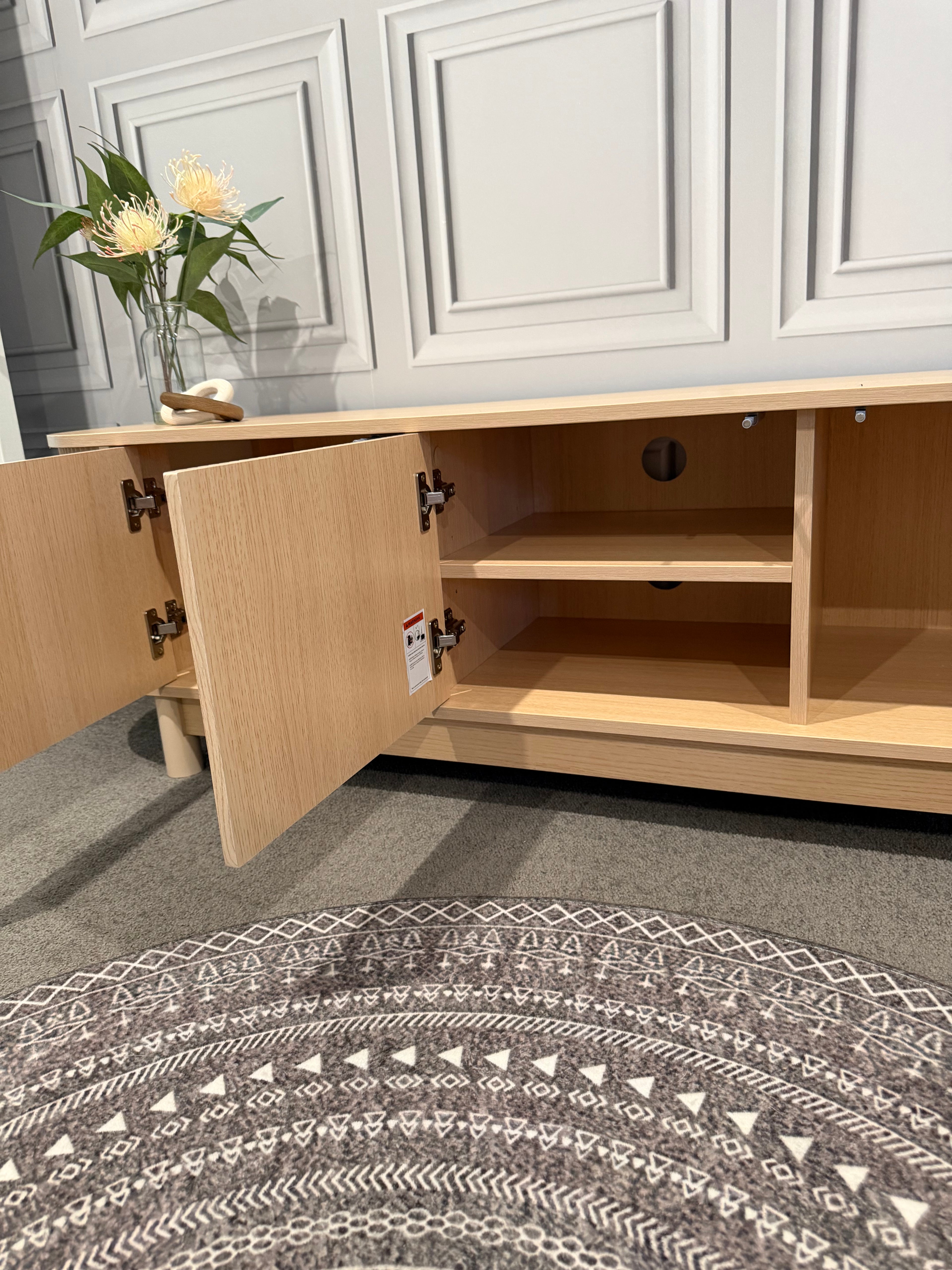 Oak Fluted TV Entertainment Unit