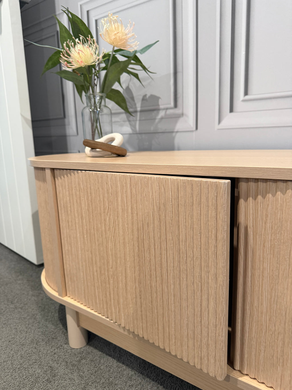 Oak Fluted TV Entertainment Unit
