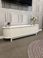 White Fluted TV Entertainment Unit