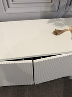 White Fluted TV Entertainment Unit
