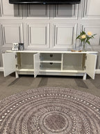 White Fluted TV Entertainment Unit