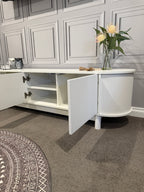 White Fluted TV Entertainment Unit