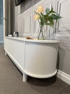 White Fluted TV Entertainment Unit